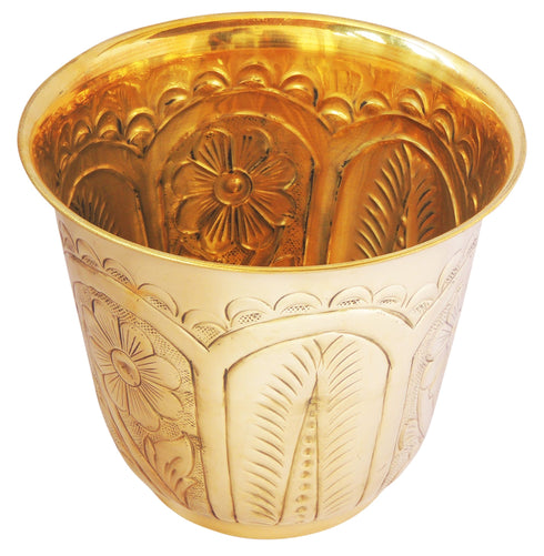 Brass Planter Pot Gamala With Hand Work 0.7Kg