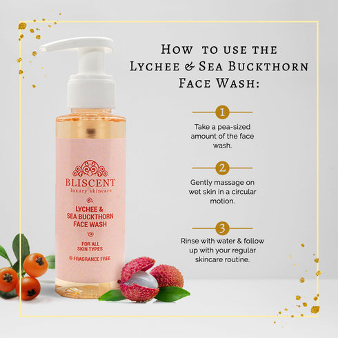 BLISCENT Lychee & Sea Buckthorn Face Wash