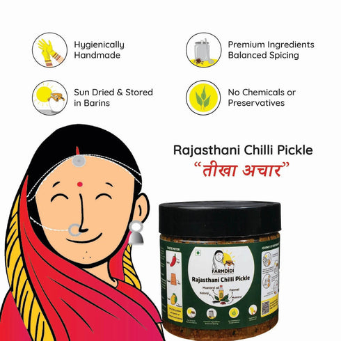 FARMDIDI Rajasthani Hari Mirch ka Achar