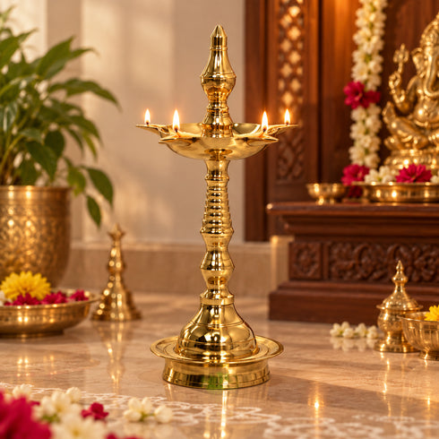 Brass Traditional Kerala Deepak Set (Pack Of 2) 378gm