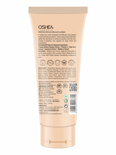 Oshea Herbals Papayaclean Anti Blemish Face Wash