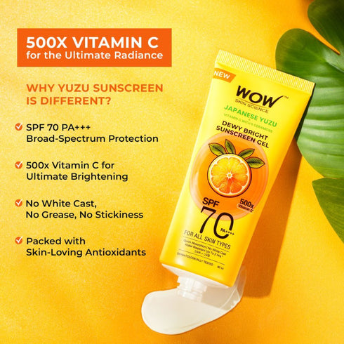 WoW Yuzu Sunscreen Gel | Spf 70 Pa++++