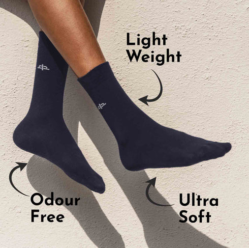 Heelium Bamboo Men Crew Socks (Thin & Light) - 3 Pairs