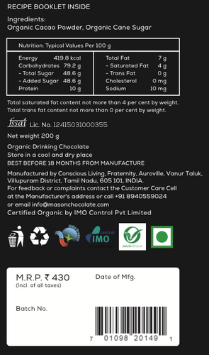 Mason & Co Dark Drinking Chocolate 200g