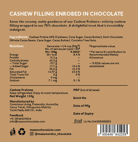 Mason & Co Cashew Ballotins 150g