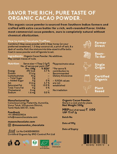 Mason & Co Cacao Powder 300g