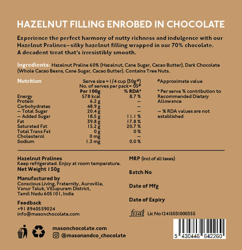 Mason & Co Hazelnut Ballotins 150g