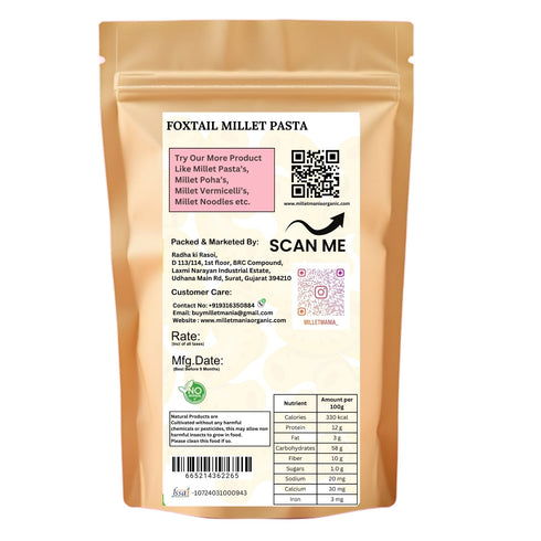 Millet Mania Foxtail Millet Pasta