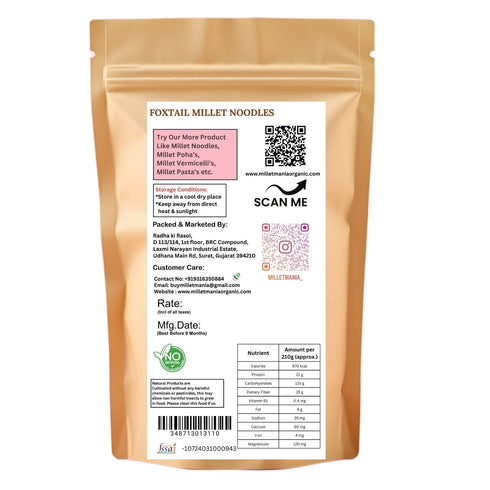 Millet Mania Foxtail Millet Noodles