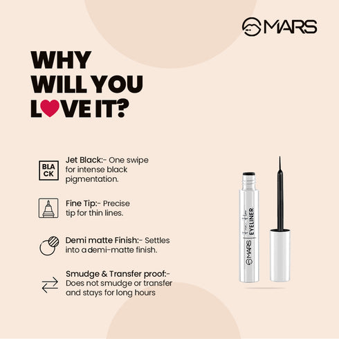 Mars Black Liquid Eyeliner | Free Flow Eyeliner