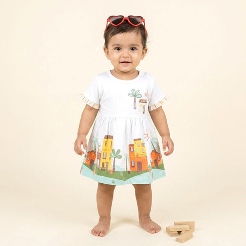 Bachpan kids wear New Born Frocks-White