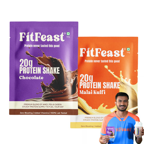 Fitfeast Protein Sachet Assorted| 1 x Malai Kulfi |1 x Chocolate