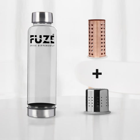 Fuze Glass Bottle With Pure Copper Filter