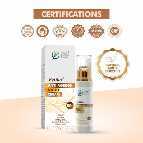 Fytika AntiAging Night Cream with Gotu Kola, Saffron and Lotus Flower Extract