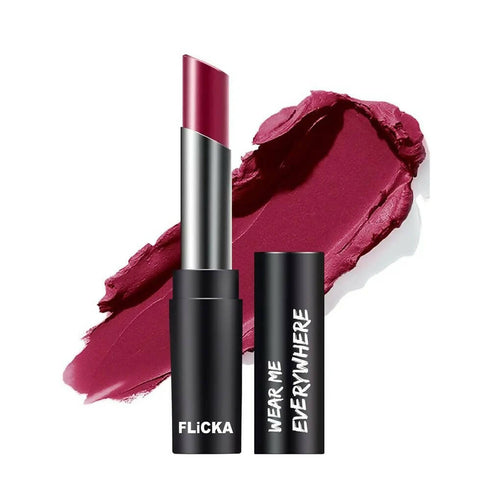 FLiCKA Wear Me Everywhere Creamy Matte Lipstick Mauve Mountain | Maroon