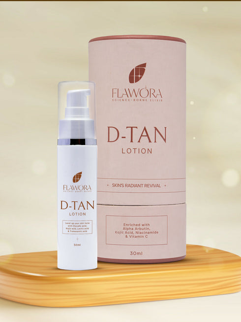Flawora D-Tan Lotion|Anti Acne Serum And Gold Face Serum Combo