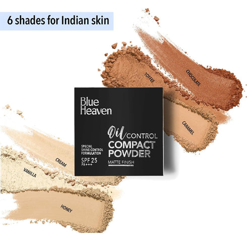 Blue Heaven Oil Control Compact Powder Matte Finish SPF 25 PA+++ Chocolate