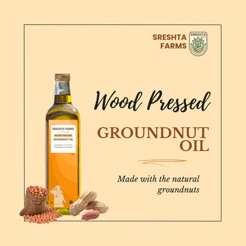Sreshta Wood Pressed Groundnut Oil 1 Litre