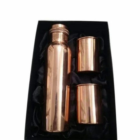 Coppjal Peacock Printed Copper Water Bottle