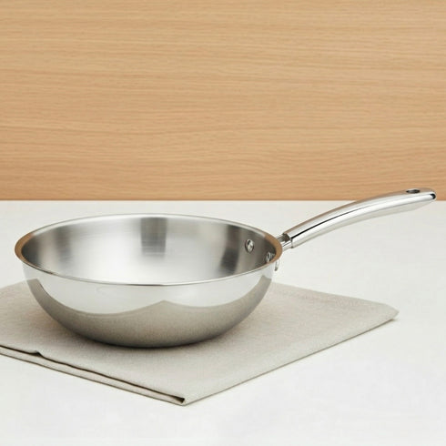 Vinod Doniv Titanium Triply Stainless Steel Wok 26 cms Capacity 3.30 Liter
