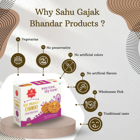Sahu Gajak Bhandar Peanut Roasted Gol Chikki