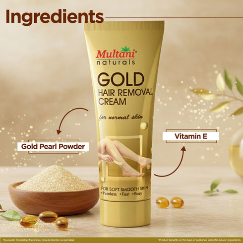 Multani Pharmaceuticals Limited Multani Naturals Painless Fast & Easy Gold Hair Removal Cream