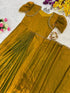 Ethnic Suits Golden Color Zip and go Saree with Beads