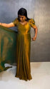 Ethnic Suits Golden Color Zip and go Saree with Beads