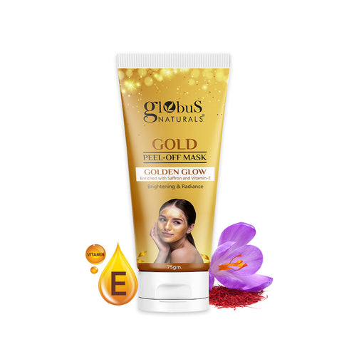 Globus Naturals Gold Peel Off Mask Enriched with Vitamin-E For Golden Glow & Radiance