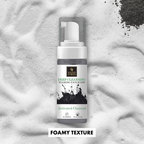 Good Vibes Activated Charcoal Deep Cleansing Foaming Face Wash