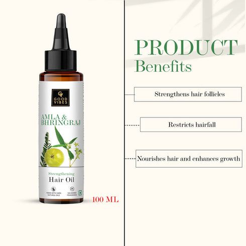 Good Vibes Amla & Bhringraj Strengthening Hair Oil 100ml