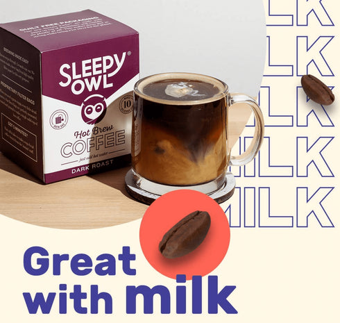 Sleepy Owl Coffee Hot Brew Bags / Dark Roast