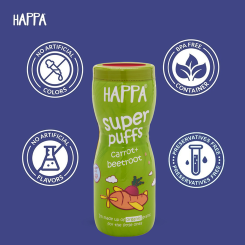 Happa Baby Puffs Carrot Beetroot Flavour