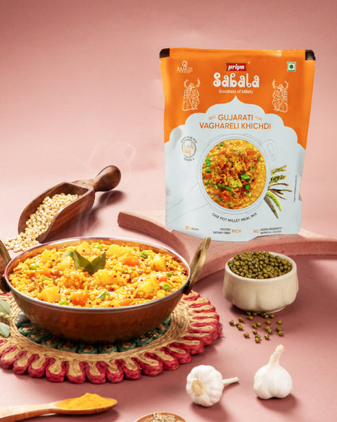 Sabala Millets Gujarati Vaghareli Khichdi