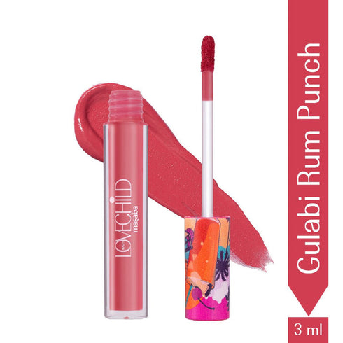 LoveChild Gulabi Rum | Mamma mia! Lush|Matte Lip Crème Pink | Intense Hydration