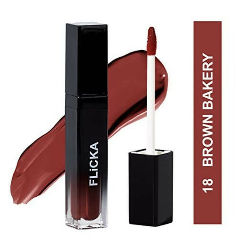 FLiCKA Set and Attack Liquid Matte Lipstick 18 Brown Bakery | Brown