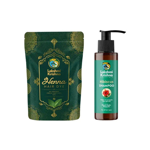 Lakshmi Krishna Naturals Henna Hair Dye + Hibiscus Shampoo