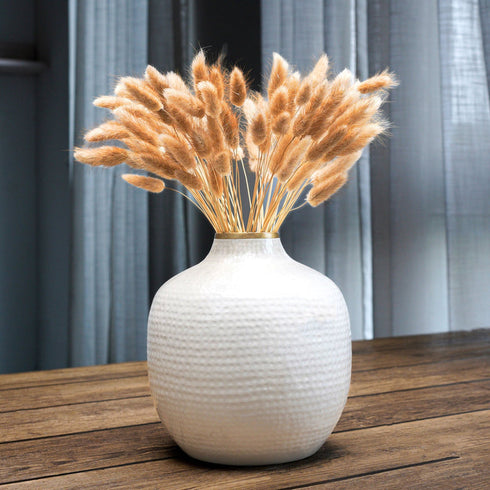 Behoma Hammered Vase – White
