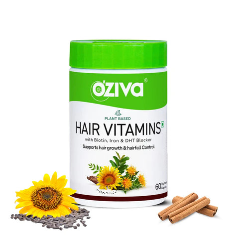 OZiva Hair Vitamins | With Biotin Iron & DHT Blocker
