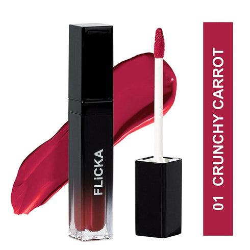 FLiCKA Set and Attack Liquid Matte Lipstick 01 Crunchy Carrot | Red