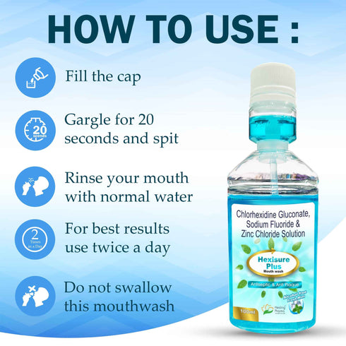 Healing Pharma Hexisure Antibacterial & Antiseptic Mouthwash
