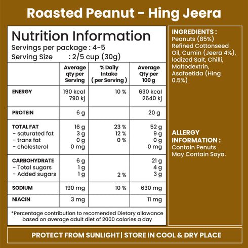 Jabsons Foods Hing Jeera Roasted Peanuts