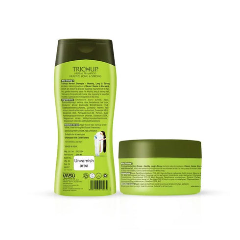 Vasuestore trichup healthy long strong shampoo cream enriched with aloe vera neem provides essential nutrients to your hair follicles promote healthy shiny strong hair