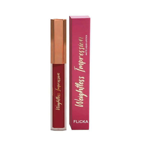 FLiCKA Weightless Impression 04 April | Maroon Matte Finish Liquid Lipstick