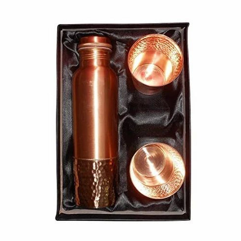 Coppjal Copper Water Bottle Gift Set
