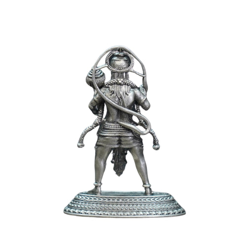 Pure Silver Antique Hanuman Standing With Gaja Idol 29.37G By Mahita Collections