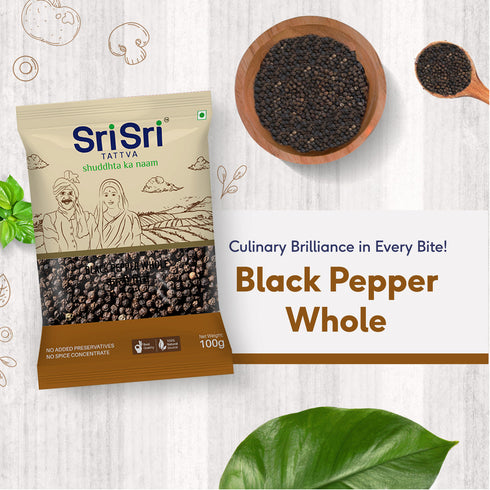 sri sri tattva black pepper whole kali mirch