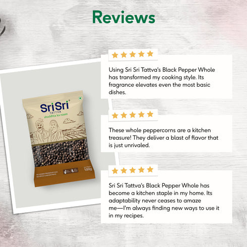 sri sri tattva black pepper whole kali mirch