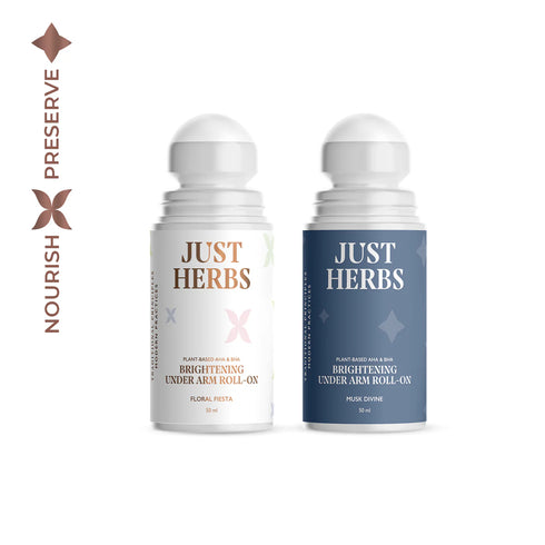 Just Herbs Under Arm Roll On Deodorant & Just Herbs Roll on Deo for Men Musk Divine Refreshing Under Arm Long Lasting Deodorant