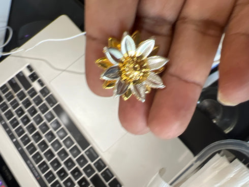 Pure Silver Golden Flowers 6 grams